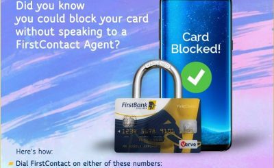 how to block First bank account and ATM CARD