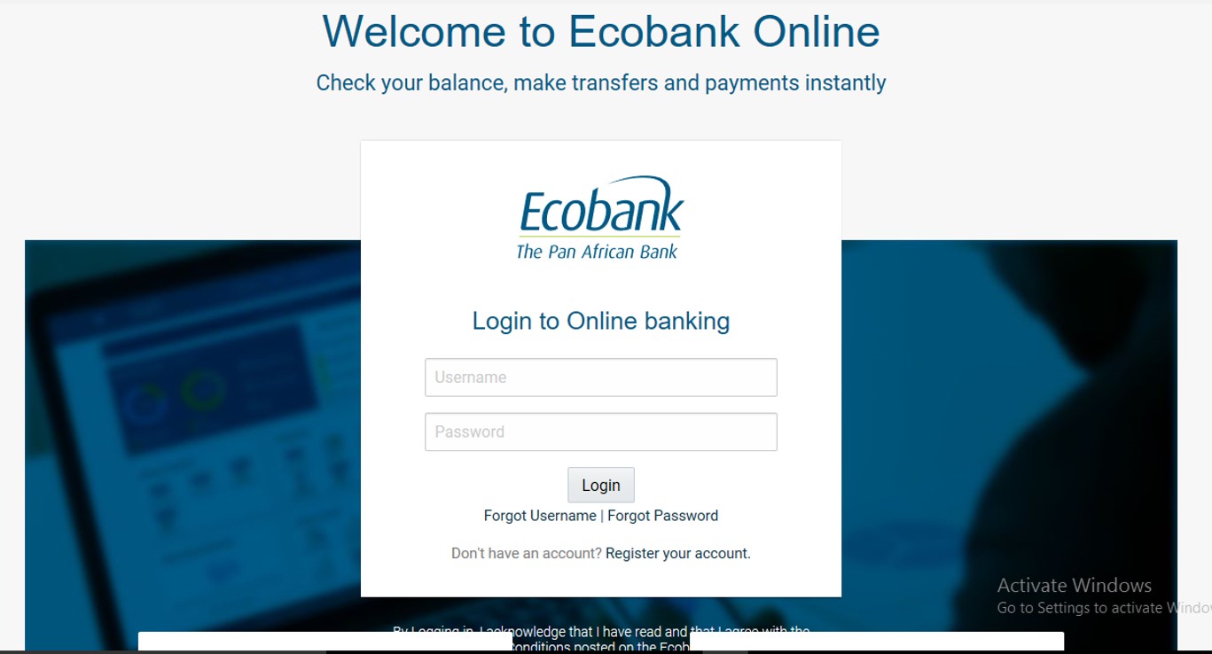 Learn how to register for Ecobank mobile app and Online banking